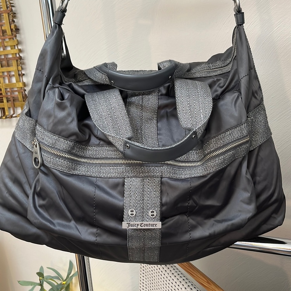 Juicy Couture Silver & Gray duffel/athletic/travel bag